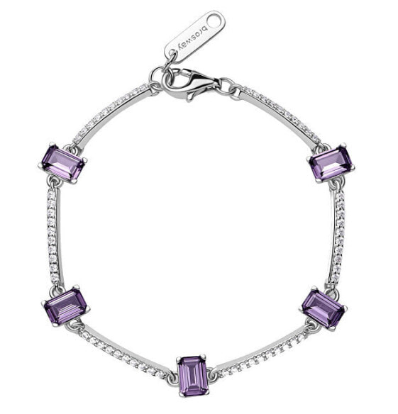 Fancy Magic Purple cubic zirconia silver bracelet FMP06