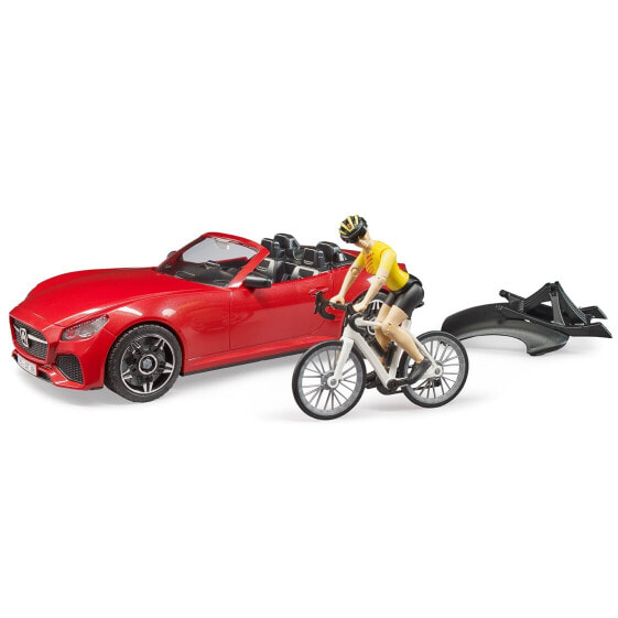 Спортивный автомобиль  Bruder Roadster с фигуркой и велосипедом,03485