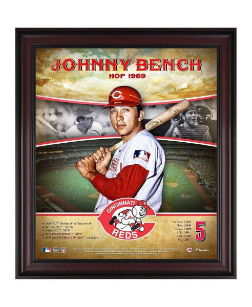 Johnny Bench Cincinnati Reds Framed 15" x 17" Hall of Fame Career Profile