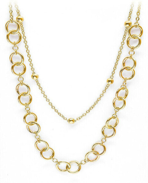 Seduction BJ02A9201 Statement Gold Plated Double Necklace