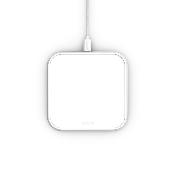 Zens Single Aluminium Wireless Charger – White - Indoor - USB - Wireless charging - White