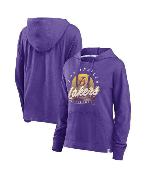 Women's Purple Los Angeles Lakers Full Steam Slub Hoodie T-shirt