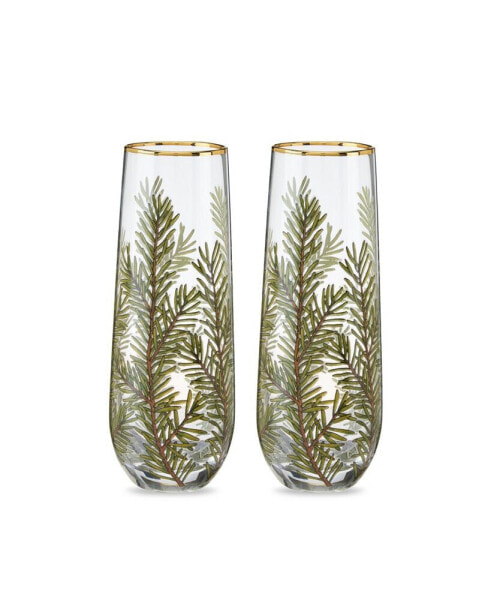 Woodland Stemless Champagne Glasses, Set of 2