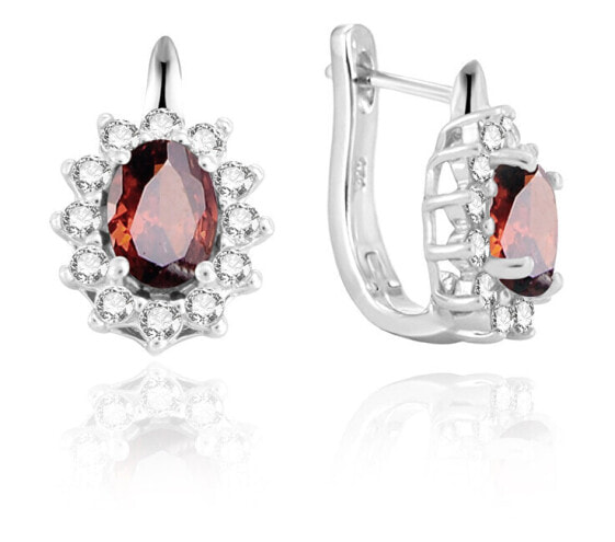 Silver earrings with garnets GRAAGUP2720