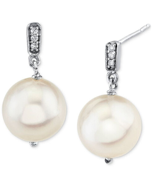 Серьги Macy's Freshwater Pearl & Diamond