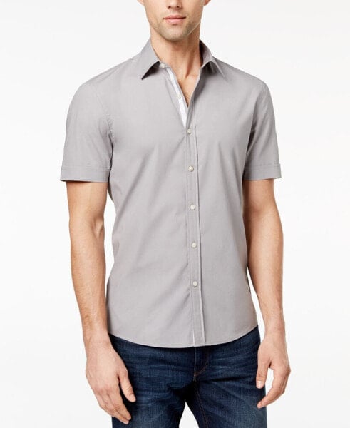 Men's Solid Stretch Button-Front Shirt