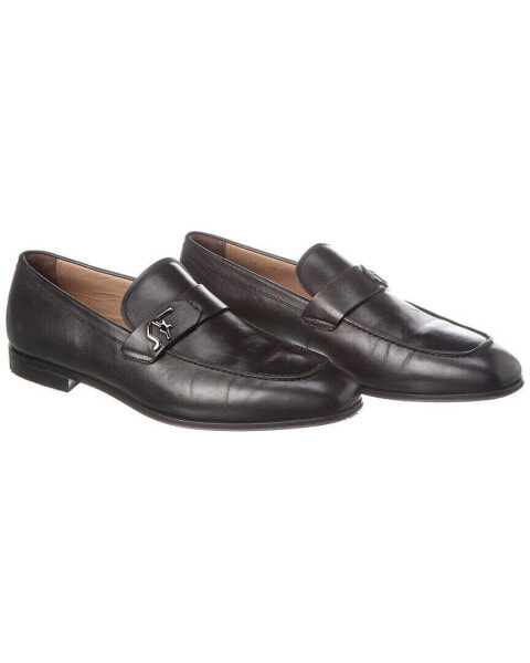 Ferragamo Signature Leather Loafer (Authentic Pre-Owned) Men's Black 9.5 Eee