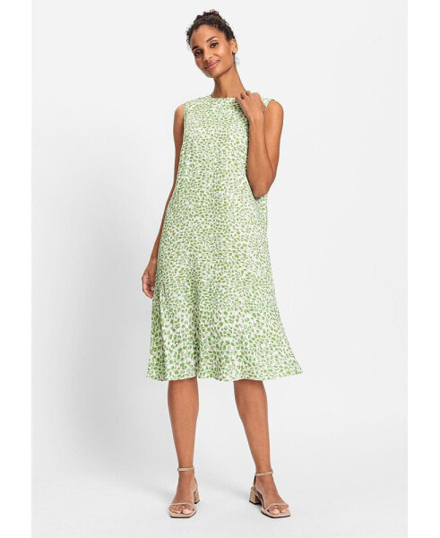 Women's 100% Viscose Sleeveless Pebble Print Dress