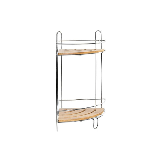 Corner Shelves DKD Home Decor Natural Bamboo Stainless chrome metal 2 Shelves 19,5 x 19,5 x 36,5 cm