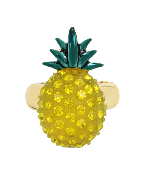 Faux Stone Pineapple Cocktail Stretch Ring