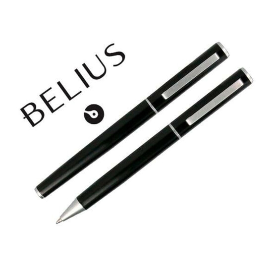 Ручка роллеровая BELIUS BB187 синяя 1 мм (2 штуки)