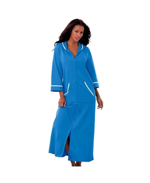 Plus Size Long French Terry Robe