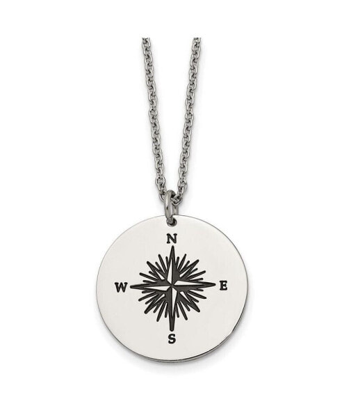 NOT ALL WHO WANDER ARE LOST Compass Pendant Cable Necklace
