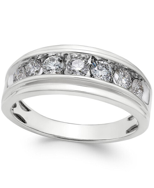 Men's Diamond Band (1 ct. t.w.) in 10k White Gold