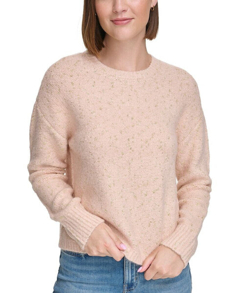 Women's Crewneck Long-Sleeve Lurex Sweater