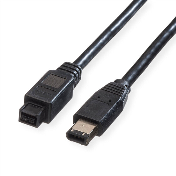 ROLINE IEEE1394b FireWire Cable - 9/6-pin - 400Mbit/s - Type A-B 1.8 m - FireWire 800 (IEEE 1394b) - 6-p - 9-p - Black - Male/Male - 400 Mbit/s