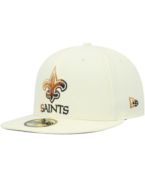Men's Cream New Orleans Saints Chrome Color Dim 59FIFTY Fitted Hat