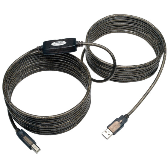 Tripp U042-025 USB 2.0 A to B Active Repeater Cable (M/M) - 25 ft. (7.62 m) - 8 m - USB A - USB B - USB 2.0 - Male/Male - Black