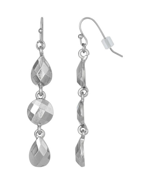 Silver-Tone Linear Drop Earring