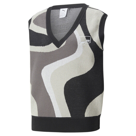 Puma Uptown Graphic Knit Pullover Vest Womens Size XL Casual Athletic Outerwear