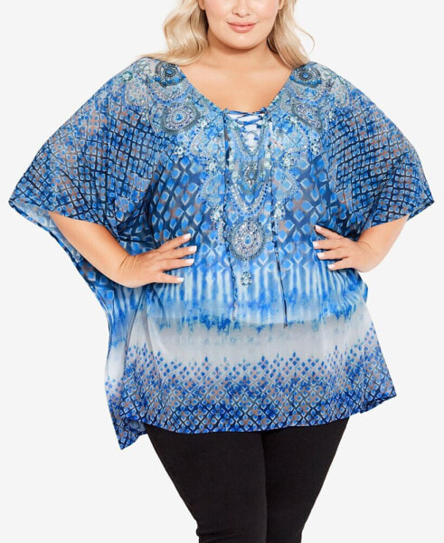 Plus Size Vienna Beaded Kaftan Top