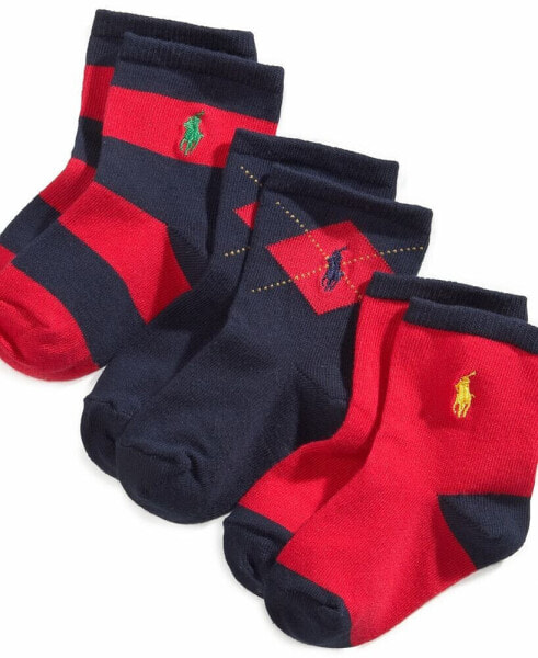 Носки для малышей Polo Ralph Lauren Argyle Crew, Упаковка из 3 шт.