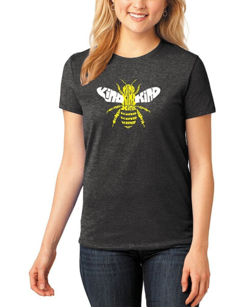 Women's Premium Blend Bee Kind Word Art T-shirt