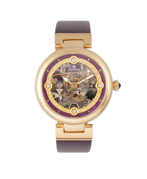 Adelaide Automatic Purple Leather Watch 38mm