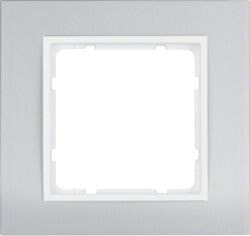 Berker Ramka pojedyncza B.7 Glas aluminium/śnieżnobiała (10113904)