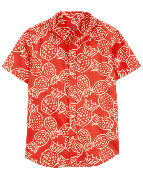 Kid Pineapple Button-Down Shirt 12