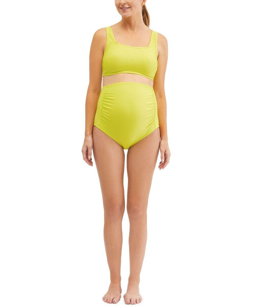 Motherhood Maternity Beach Bump Bikini Swimwear Limeade Size Small 303924