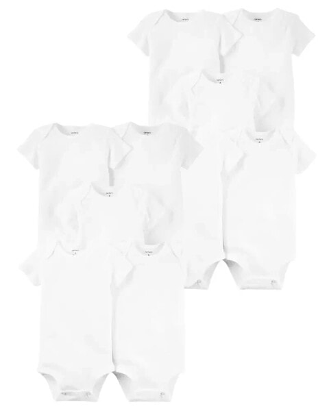 Baby 10-Pack Short Sleeve Cotton Bodysuits Set Preemie (Up to 6lbs)