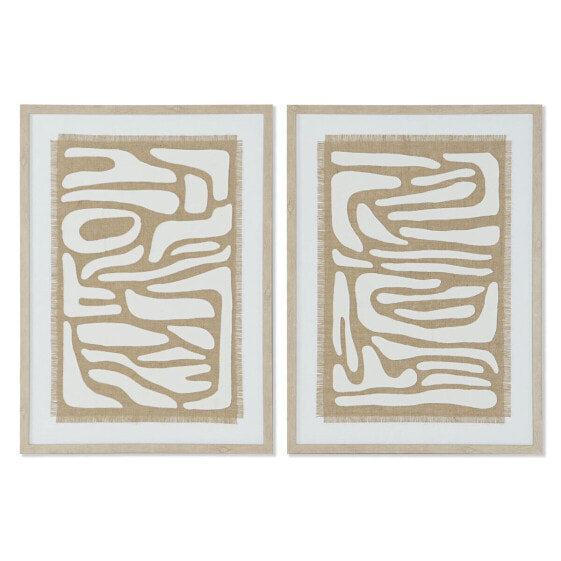 Картина абстрактная Home ESPRIT Белый Бежевый Скандинавский 52,7 x 2,5 x 72,5 cm (2 шт)