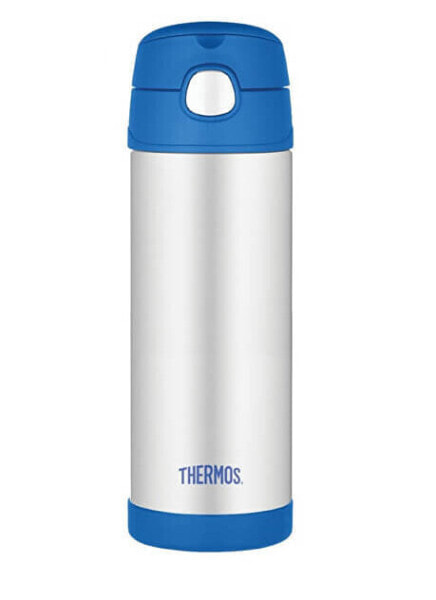 FUNtainer Baby thermos with straw - blue 470 ml