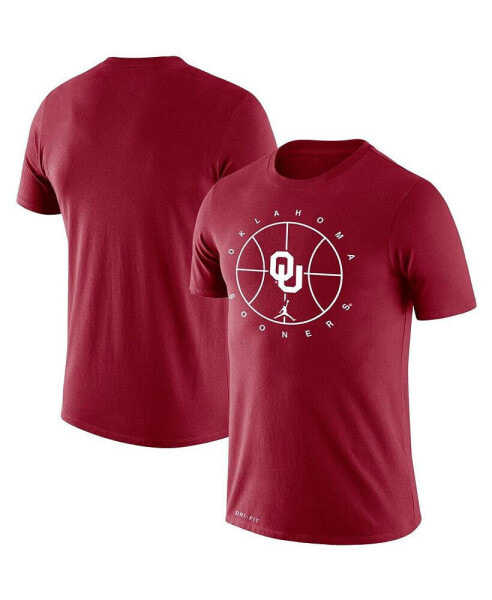 Men's Crimson Oklahoma Sooners Basketball Icon Legend Performance T-shirt