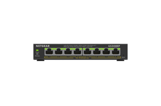 Netgear 8-Port Gigabit Ethernet PoE+ Plus Switch (GS308EP) - Managed - L2/L3 - Gigabit Ethernet (10/100/1000) - Full duplex - Power over Ethernet (PoE)