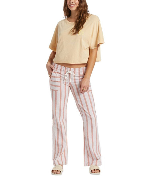 Juniors' Oceanside Yarn Dyed Pant Roxy Цвет: Cork Sunny Side Stripe;  Размер: S купить от 6407 рублей в интернет-магазине , женские  брюки Roxy