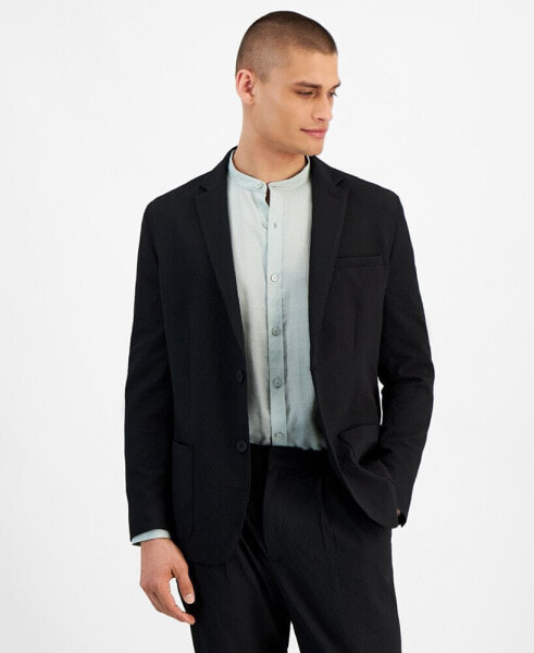 Men's Classic-Fit Textured Seersucker Suit Jacket, Created for Macy's