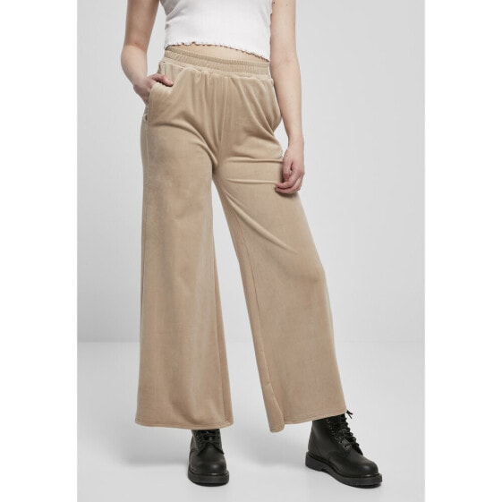 URBAN CLASSICS High Waist Straight Velvet pants