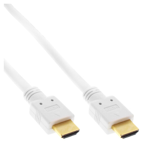 InLine High Speed HDMI Cable with Ethernet - M/M - white - golden contacts - 7.5m