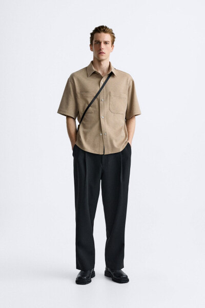 Textured comfort overshirt