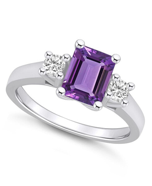 Amethyst and Diamond Ring (1-5/8 ct.t.w and 1/4 ct.t.w) 14K White Gold