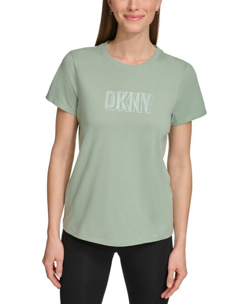 Women's Cotton Embellished-Logo T-Shirt