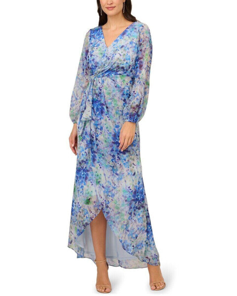 Adrianna Papell Long Printed Gown Women's 8