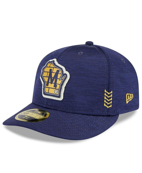Men's Navy Milwaukee Brewers 2024 Clubhouse Low Profile 59FIFTY Fitted Hat