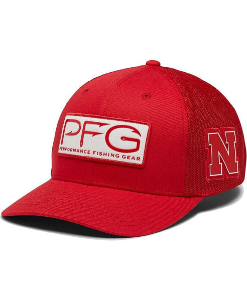 Men's Scarlet Nebraska Huskers PFG Hooks Flex Hat