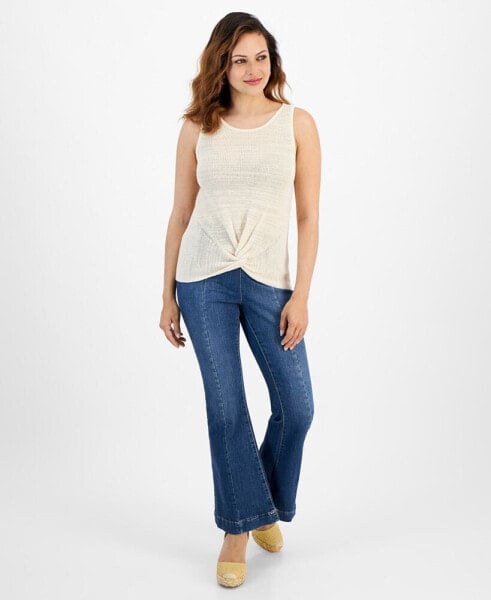 Petite Twist-Front Sweater Tank Top, Created for Macy's