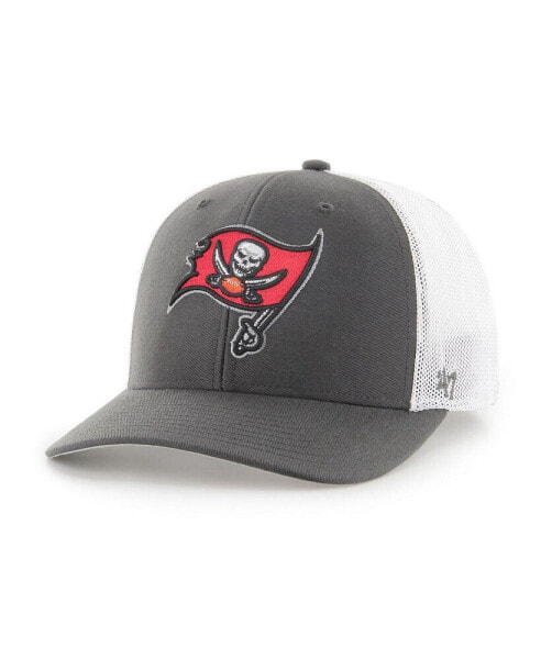 Men's Pewter and White Tampa Bay Buccaneers Trophy Trucker Flex Hat