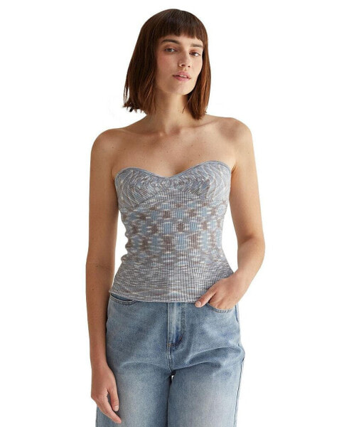 Women's Ximena Strapless Space Yarn Full Fashion Top