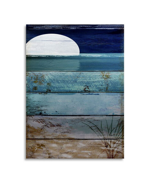 Color Bakery Beach Moonrise I Floating Brushed Aluminum Art - 22" x 25"